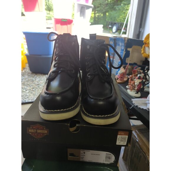 Harley-Davidson Womens Denway 4.5 Smooth Black Boots EUC Size 9 - Picture 3 of 9